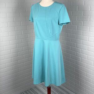 Tahari Arthur S Levine‎ Dress Women 10 Blue Robins Egg Fit Flare Stretch NWT